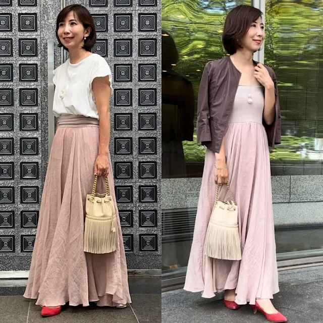 大人の"春色"フェミニンスタイル【AK+1】ワンピースで参加したマリソルオフ会コーデ_1_2