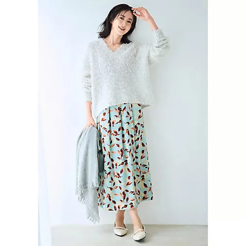 エムセブンデイズ　 フラワープリントスカート