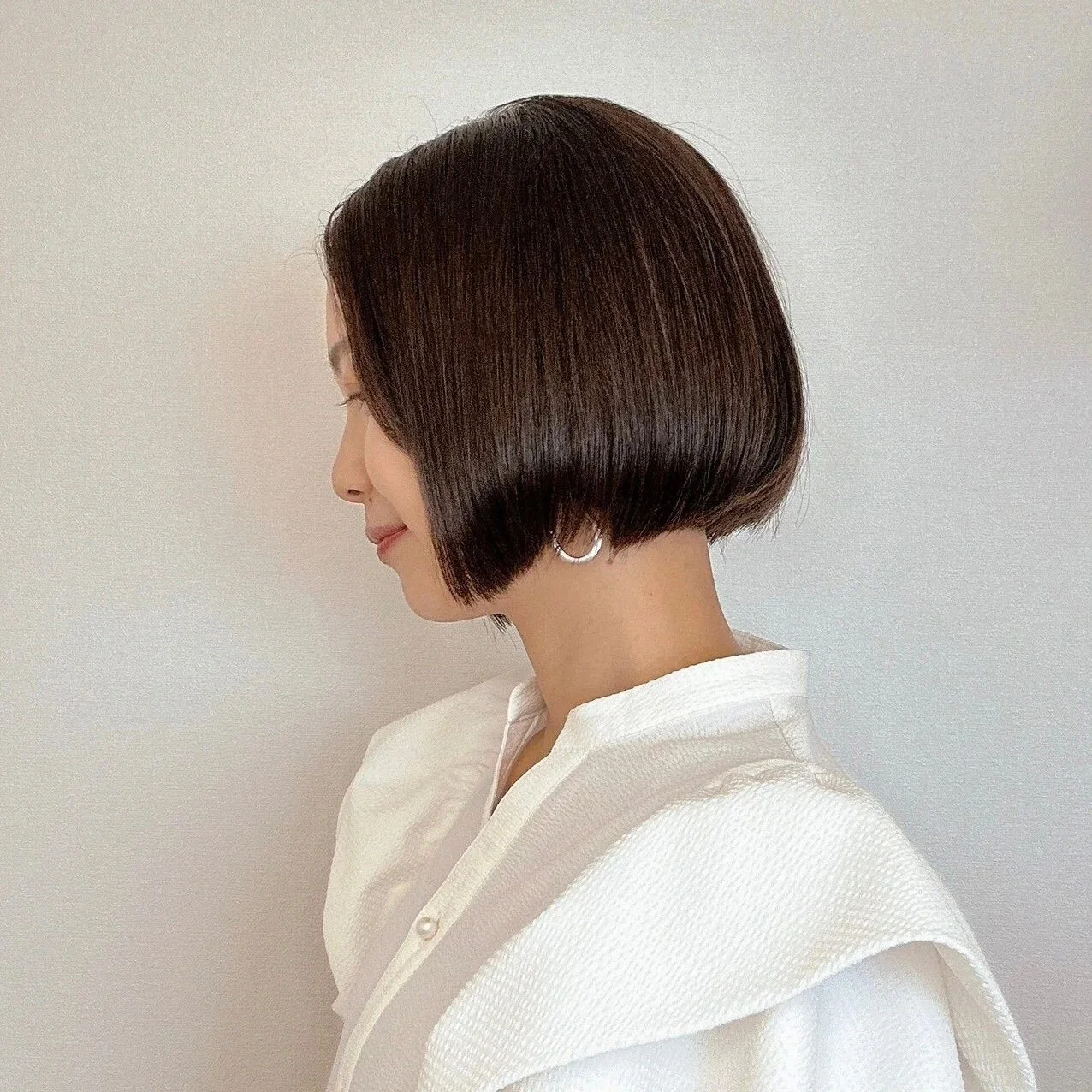 サイドから見た　人気ボブヘアスタイル６位の髪型