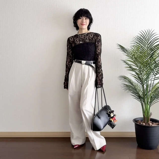 大人ならどう着る？40代のためのレースアイテム正解コーデ_1_2