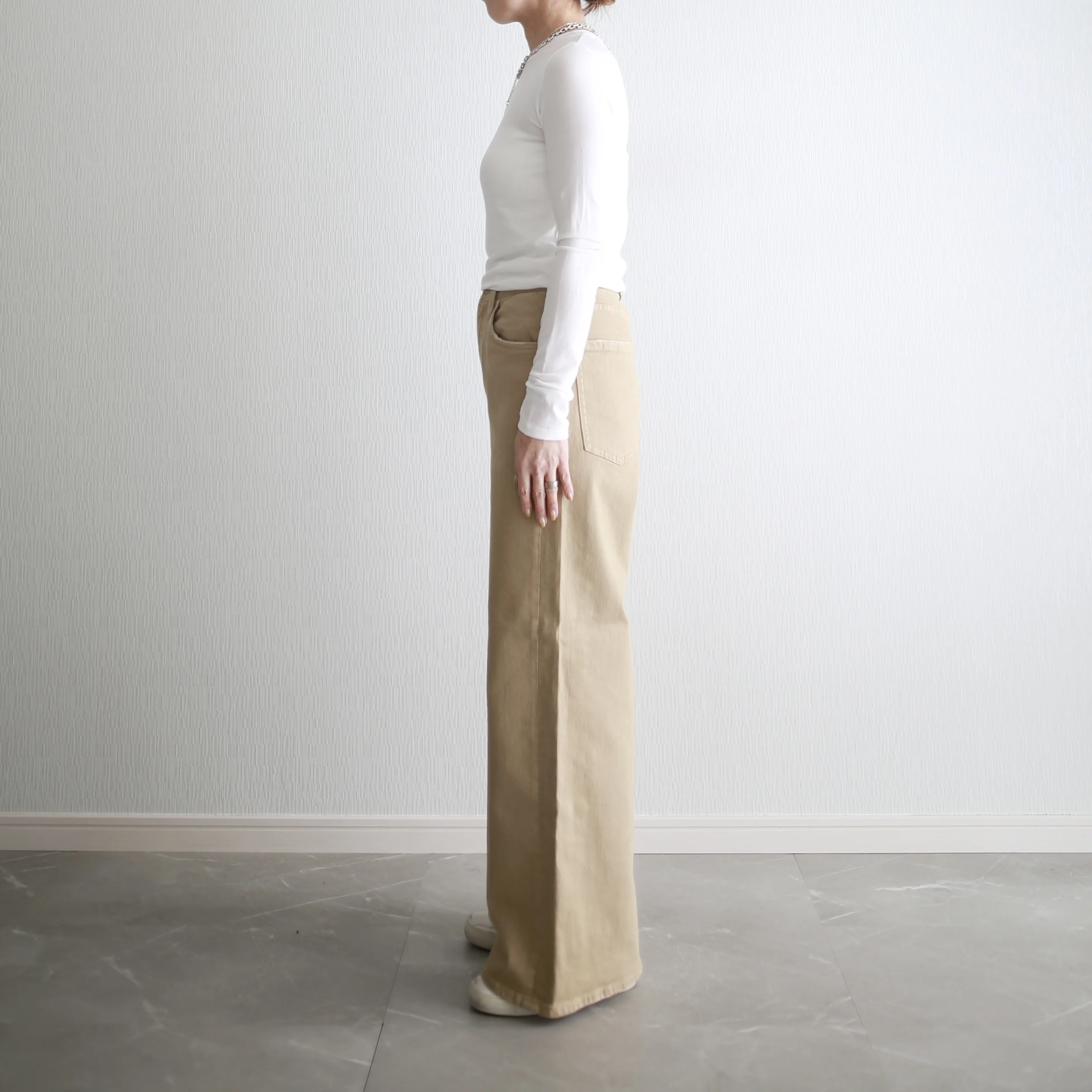 marisol bemiコラボ ベージュデニム　別注　healthydenim pinkpepper wide