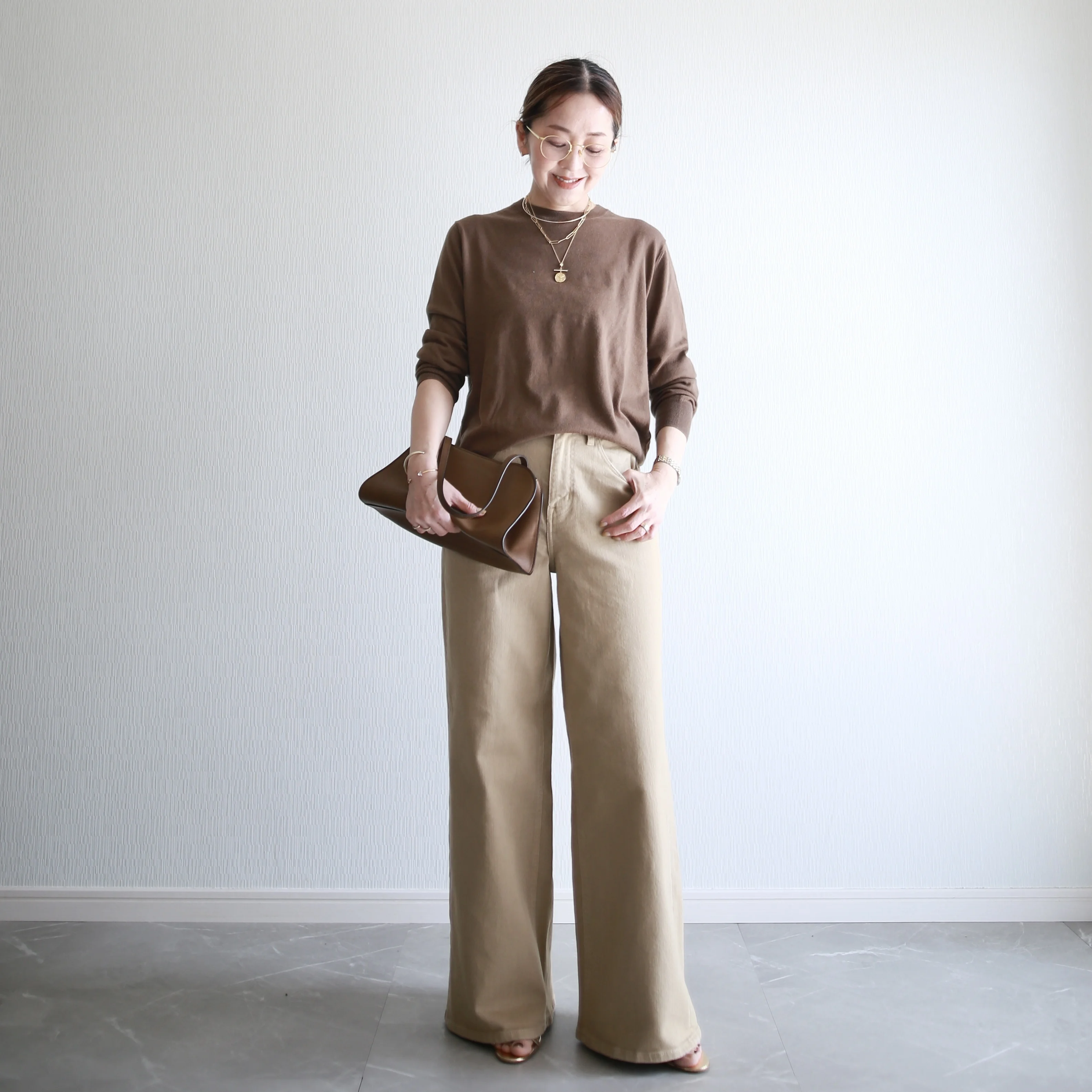 marisol bemiコラボ ベージュデニム　別注　healthydenim pinkpepper wide 着回し