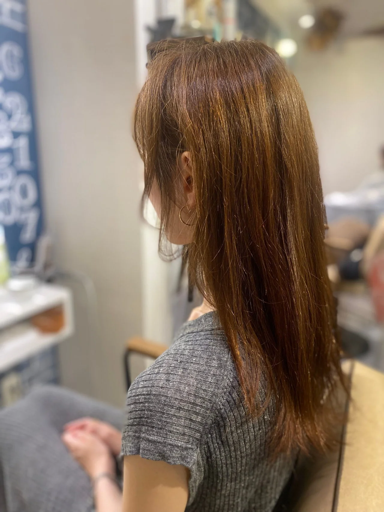 40代ロングヘア　サイド