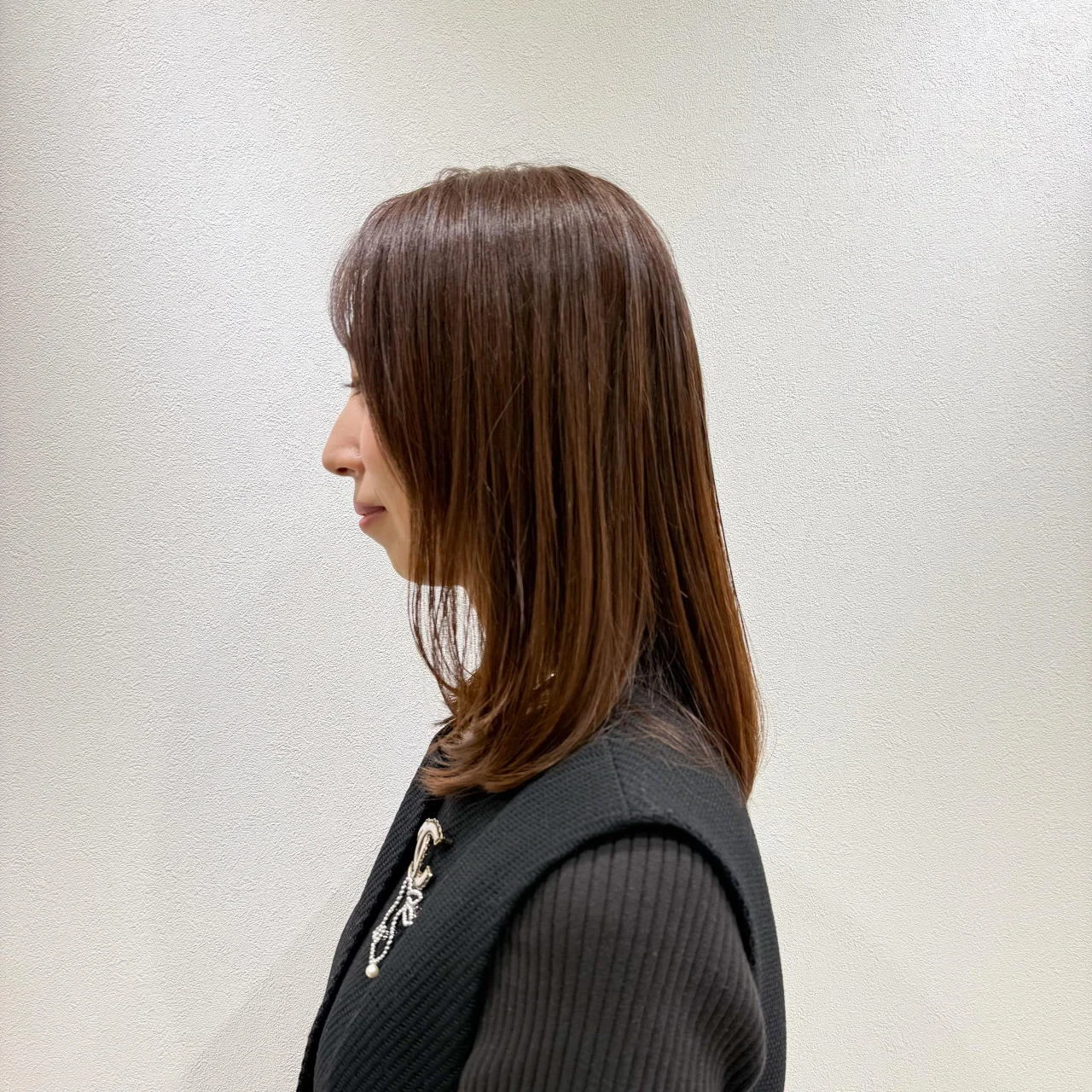 40代ミディアムヘア　サイド