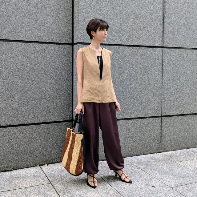 【ブラウンコーデ】ブラウン苦手さんにもおすすめのM7days艶カーゴパンツが今年も大活躍♡_1_8