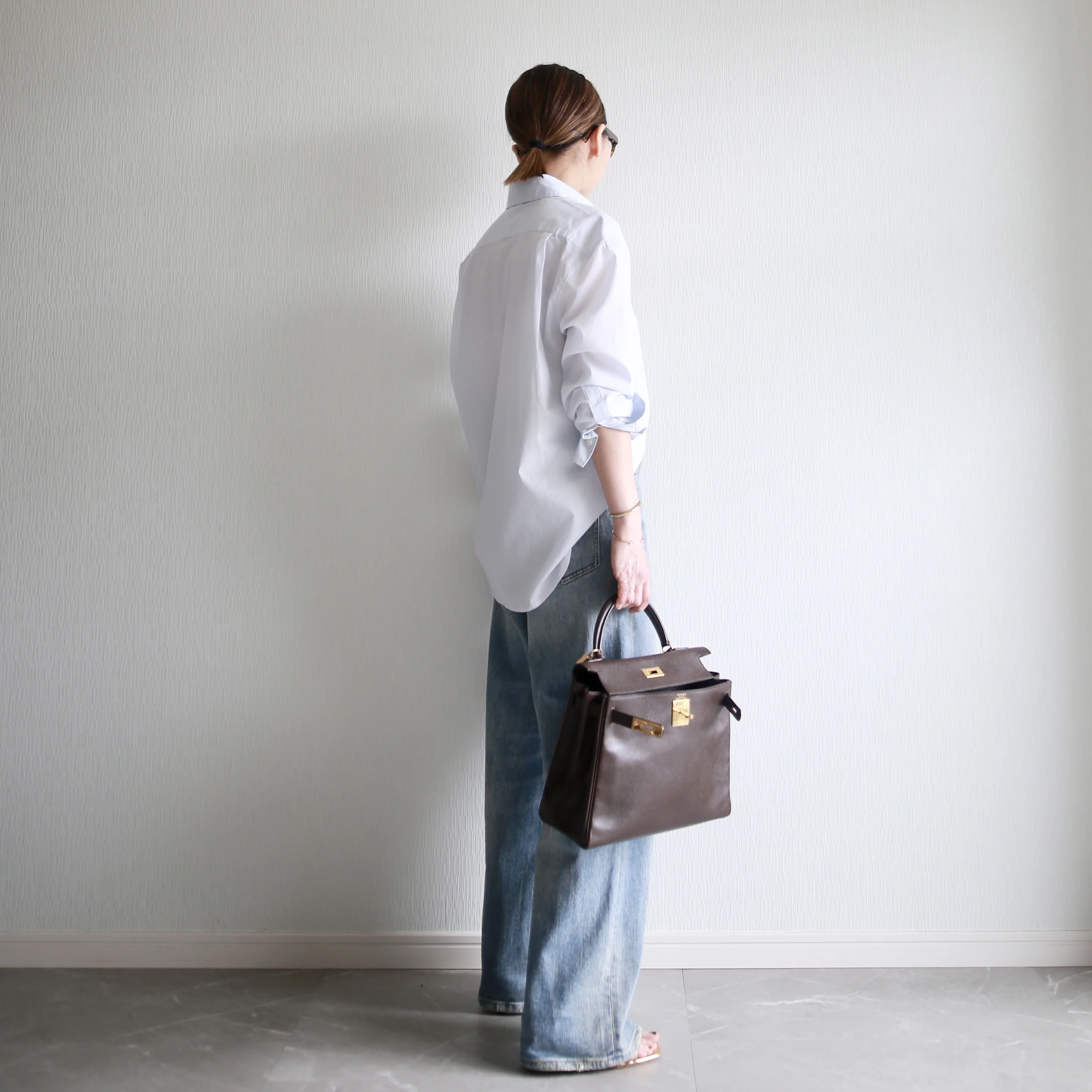 2025SS HealthyDENIM marisol別注 pinkpepper bemiコラボ BETOUPEラウンドカラーシャツ サックスブルー