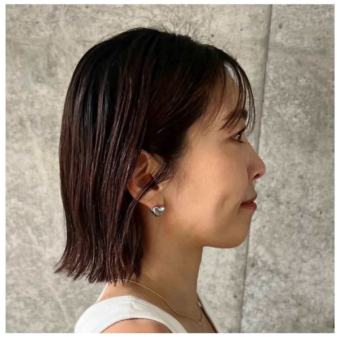 横から見た　人気ボブヘアスタイル２位の髪型