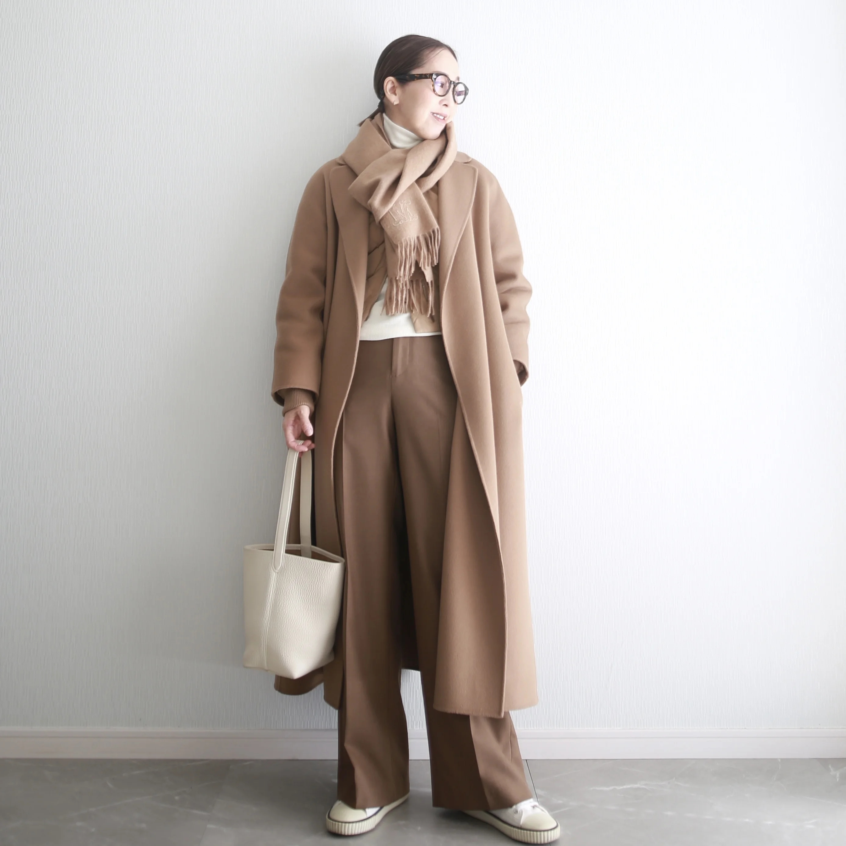 小柄　着こなし術　maxmara betoupe therow