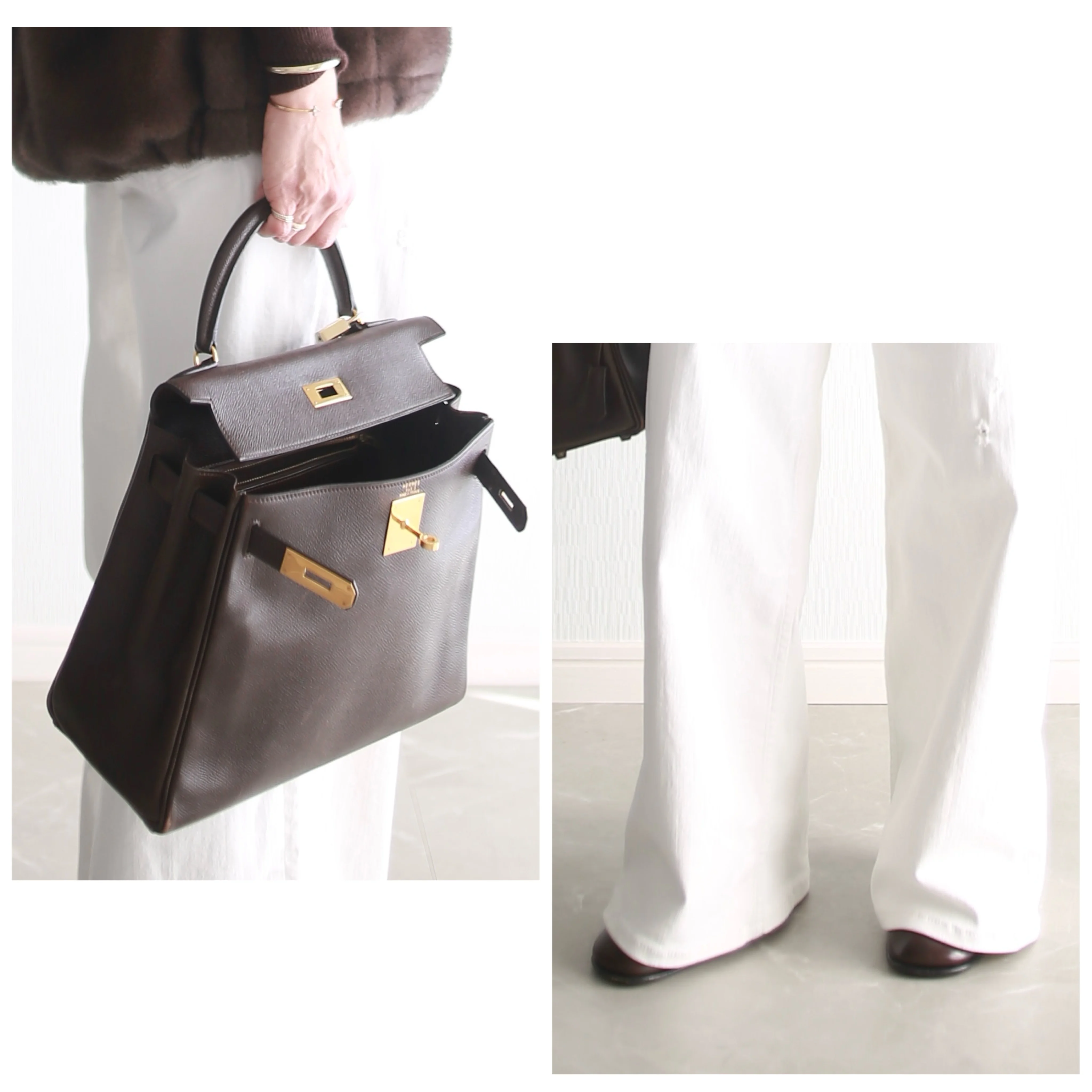 HERMES ヴィンテージ　ケリー28 ショコラ