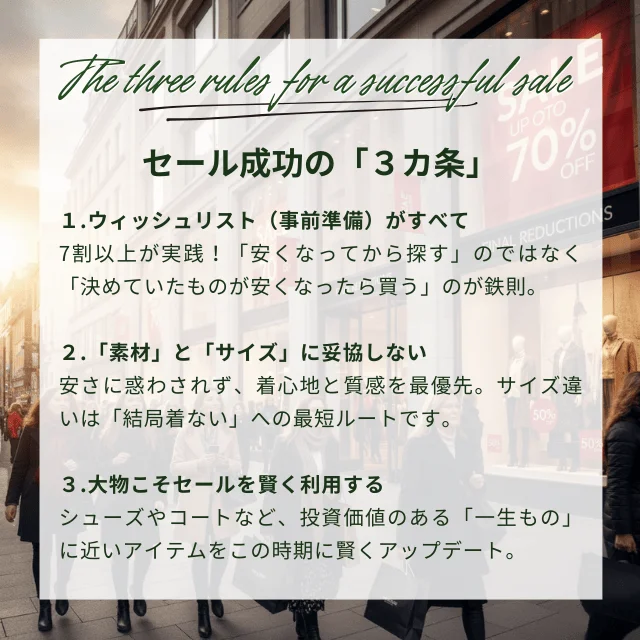 セール成功の３箇条