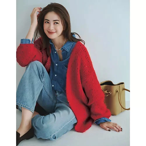 クチュール ド アダム　フラッフィニット　カーディガン　コーデ