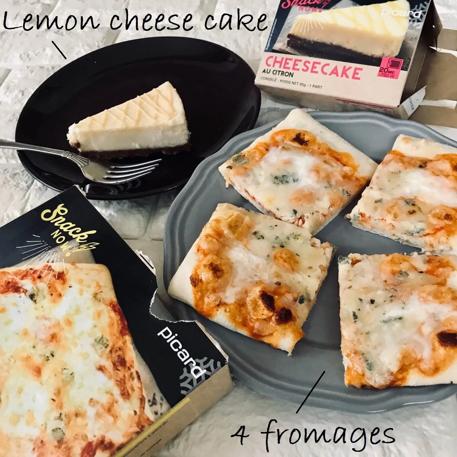 ピカール冷凍食品ピザとケーキ調理例画像