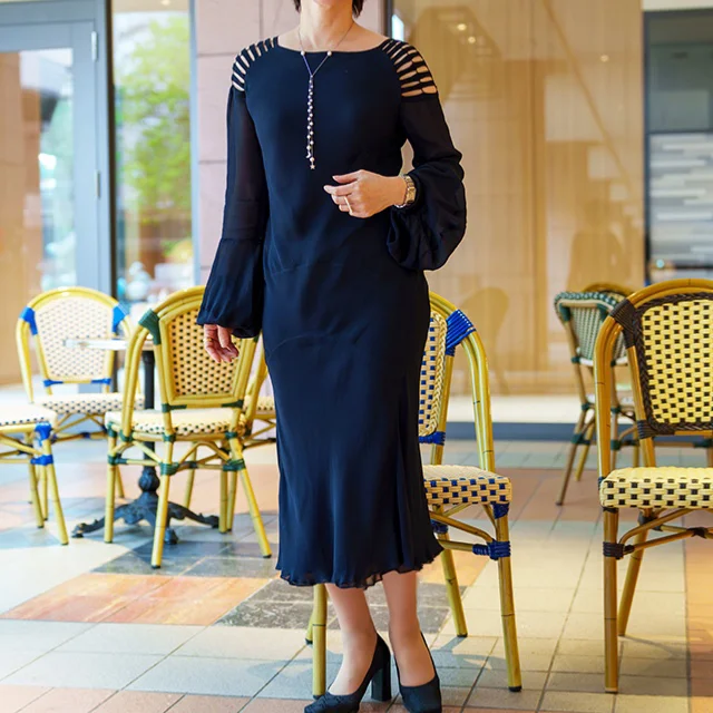 アルベルタ・フェレッティ　Alberta Ferretti　ヴインテージドレス　アンティークショー　ジュエリーショー　ワンピースコーデ　40代ファッション