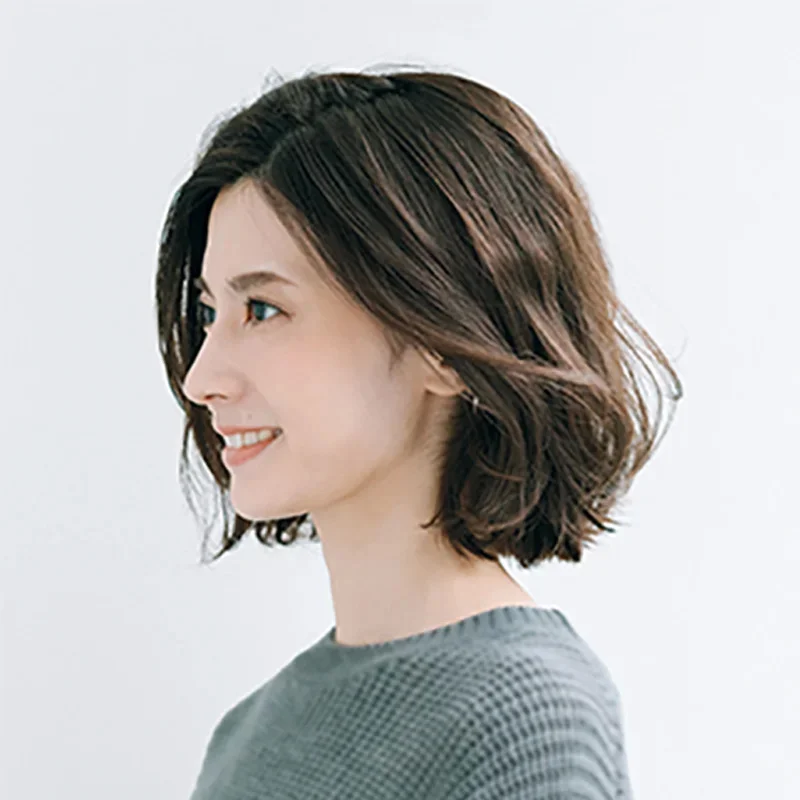 横から見た　40代に似合う髪型　ボブヘアスタイル人気ランキング７位
