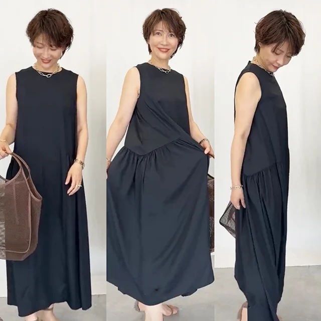 M7days インスタライブ Marisol美女組 マリソル OURWACOAL 40代ファッション ORSETTO VASIC NEBULONIE ゴムストラップヒール ストライプワンピース COUTURED'ADAM 涼やか 着映え アラフォーコーデ アンスクリア ヌキテパ