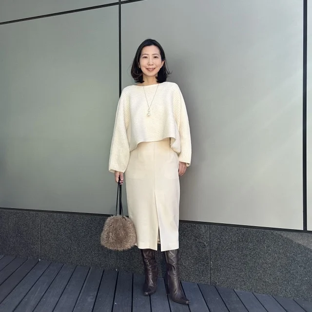 【M7days × 辻直子さん】フロントスリットIラインスカート｜通勤・休日のリアル3コーデ_1_3