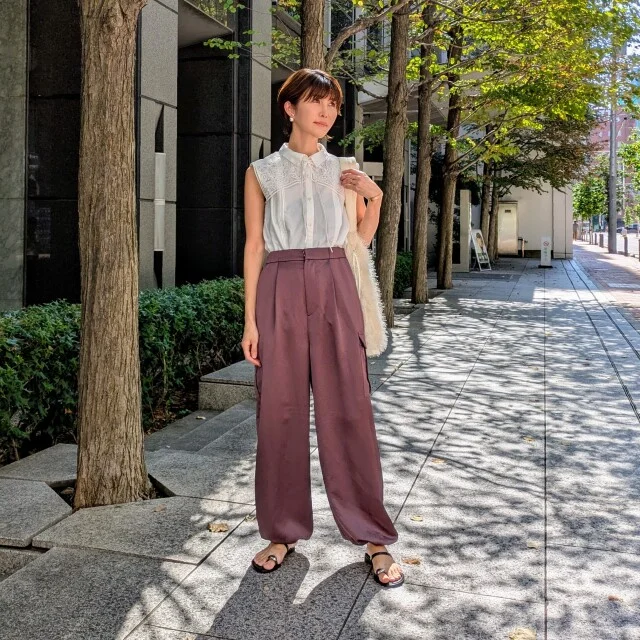 【ブラウンコーデ】ブラウン苦手さんにもおすすめのM7days艶カーゴパンツが今年も大活躍♡_1_7