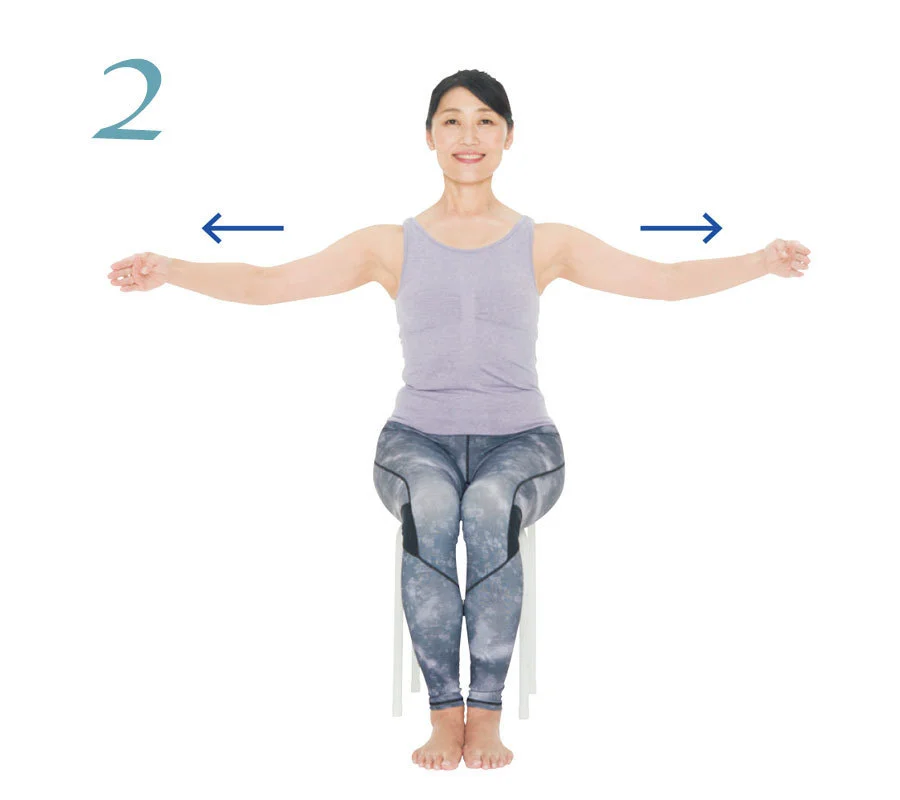 体幹と肩甲帯を別々に動かせるようにする１：上下左右に腕を動かすエクササイズ２