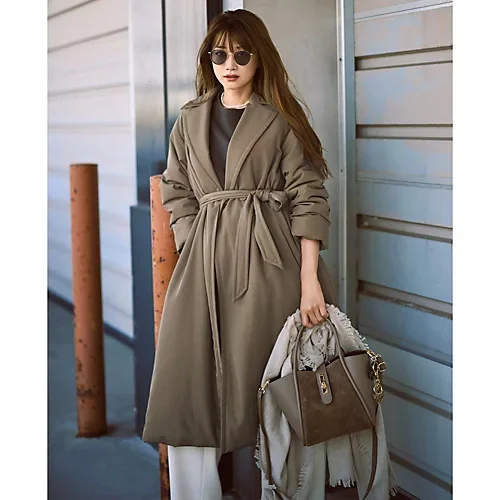 M7days 中綿入りトレンチロングコート