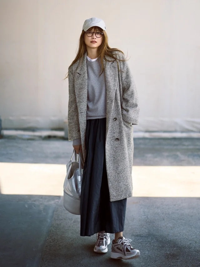 ANNIKのピークドラペルツイードコート