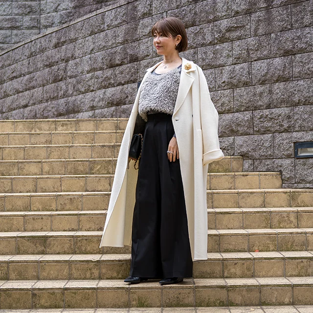 40代きれいめファション　　マリソル美女組　集英社　40代ファッションコーディネート アラフィフ若見えコーデ　エレンディークのコーディネート　シャネルマトラッセ　女子会コーデ 