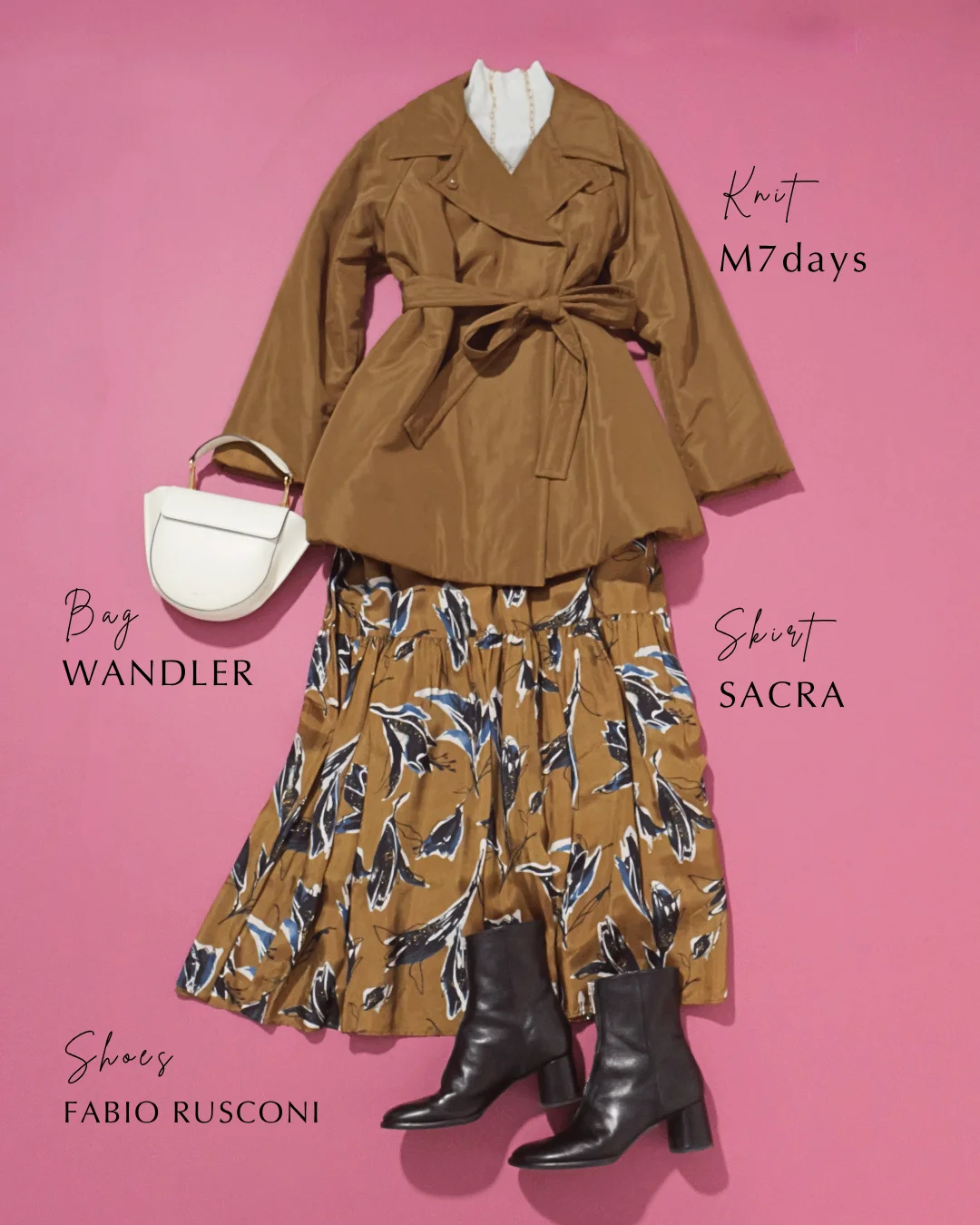 中綿トレンチコートコーデ　40代