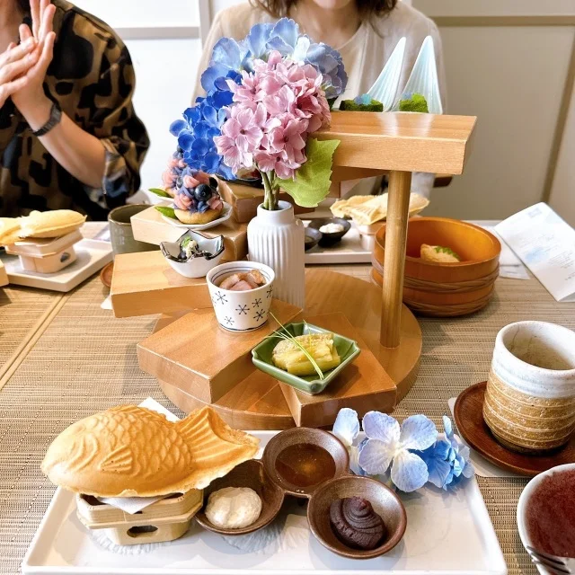 【創作料理 FANCL 令和本膳】紫陽花のブルーベリーアフタヌーンティー
