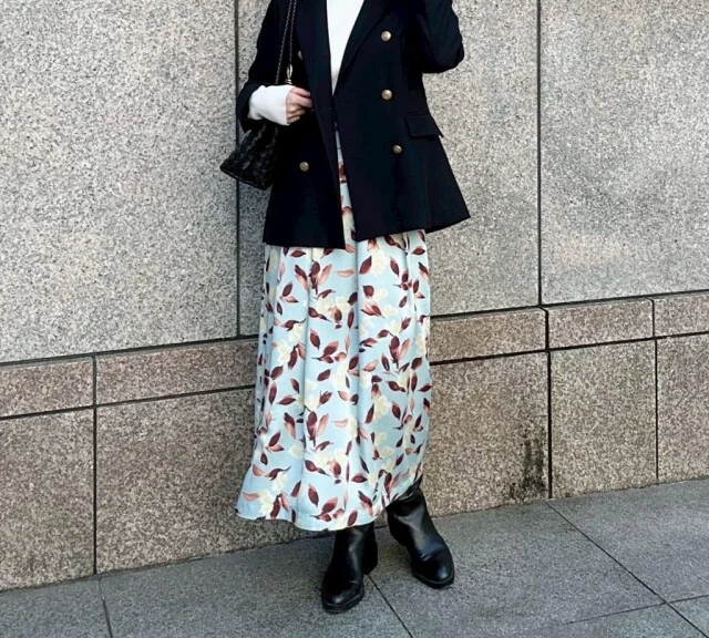 【M7days】フラワープリントスカートコーデ2-2
