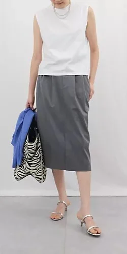 【洗える】タックコクーンスカート