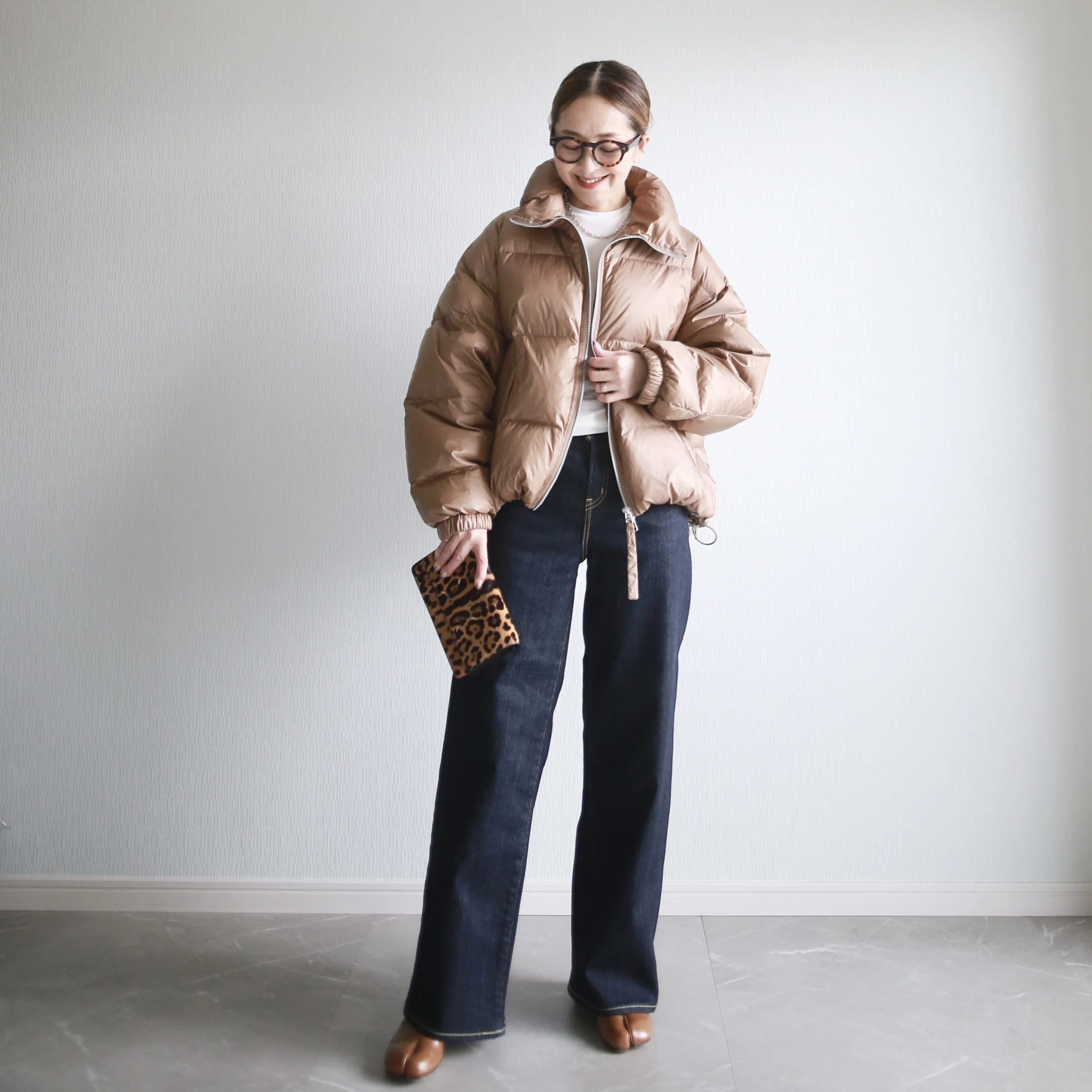  marisol upperhights bemiコラボダウン　着回し　小柄コーデ