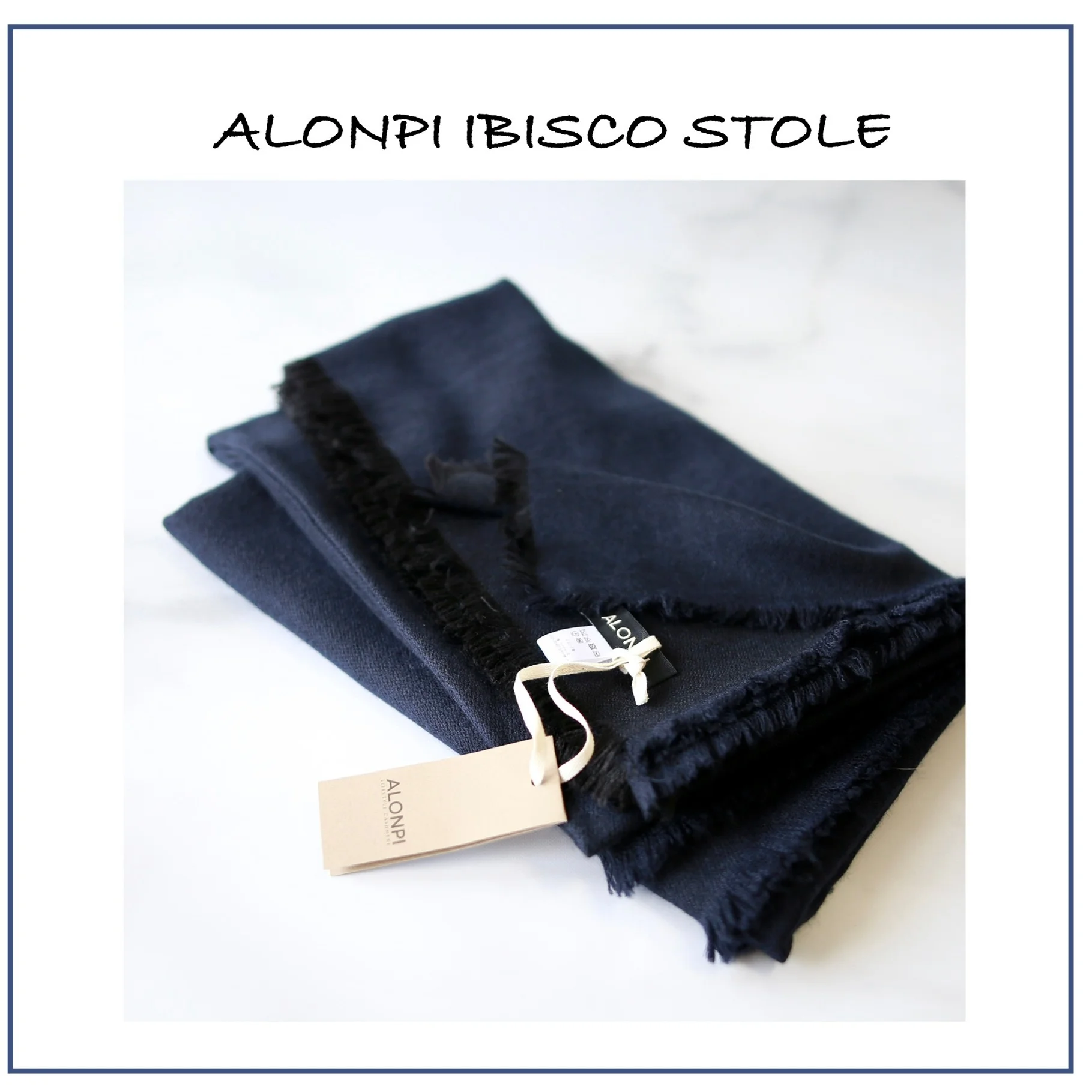 アロンピ　ALONPI ストール　シルクカシミア　ネイビー