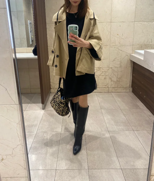 【待ってました秋】ショートトレンチ×ミニスカート×ロングブーツのバランスが大好き♡