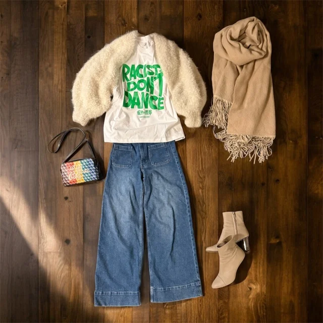 白にふれる冬。EAUVIREのハンドニットボレロ_1_5-2