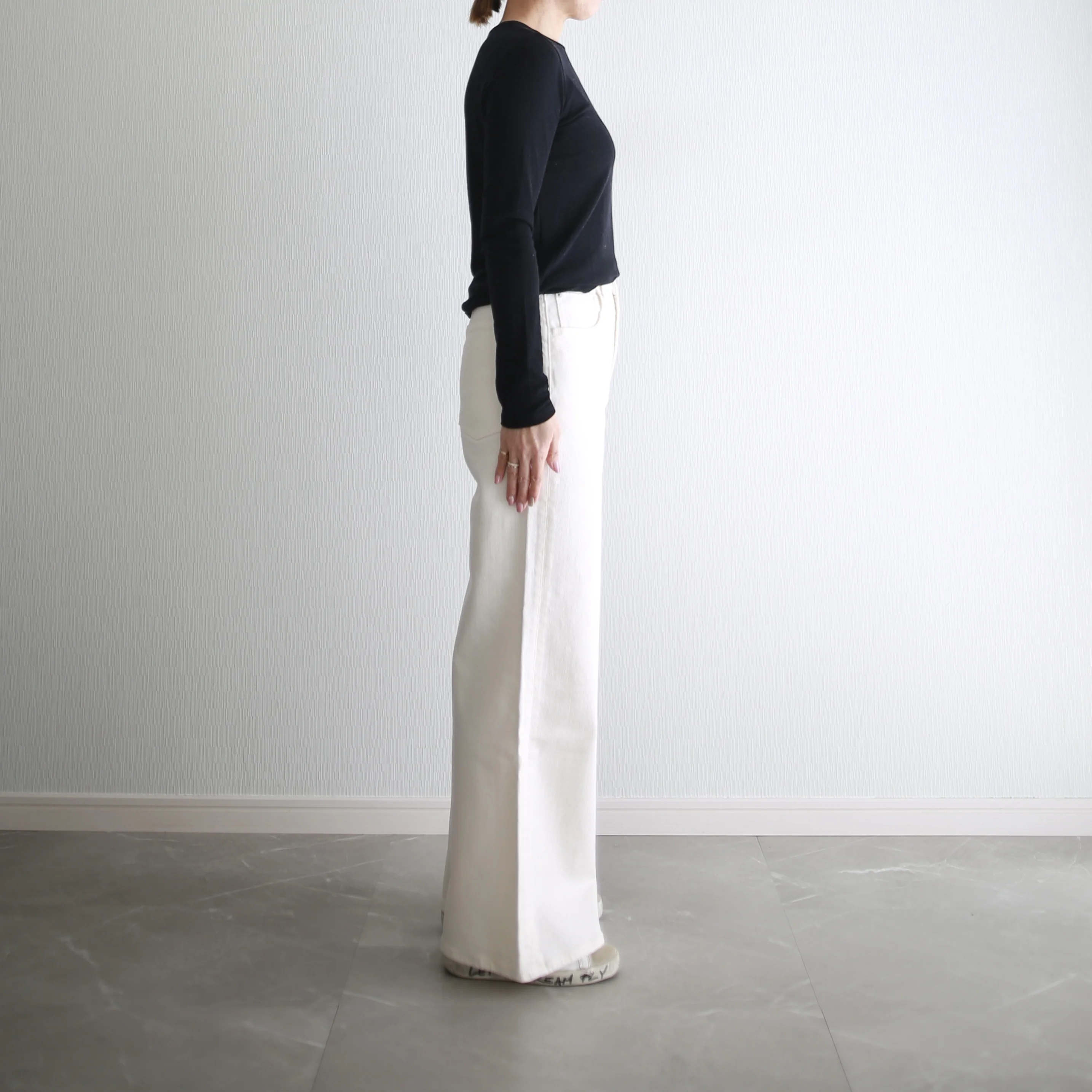 marisol bemiコラボ ホワイトデニム　別注　healthydenim pinkpepper wide