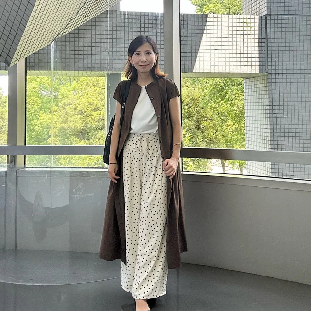 【M7days】小柄さんにおすすめ!ウエストタックワンピースは羽織に使っても便利です!_1_4