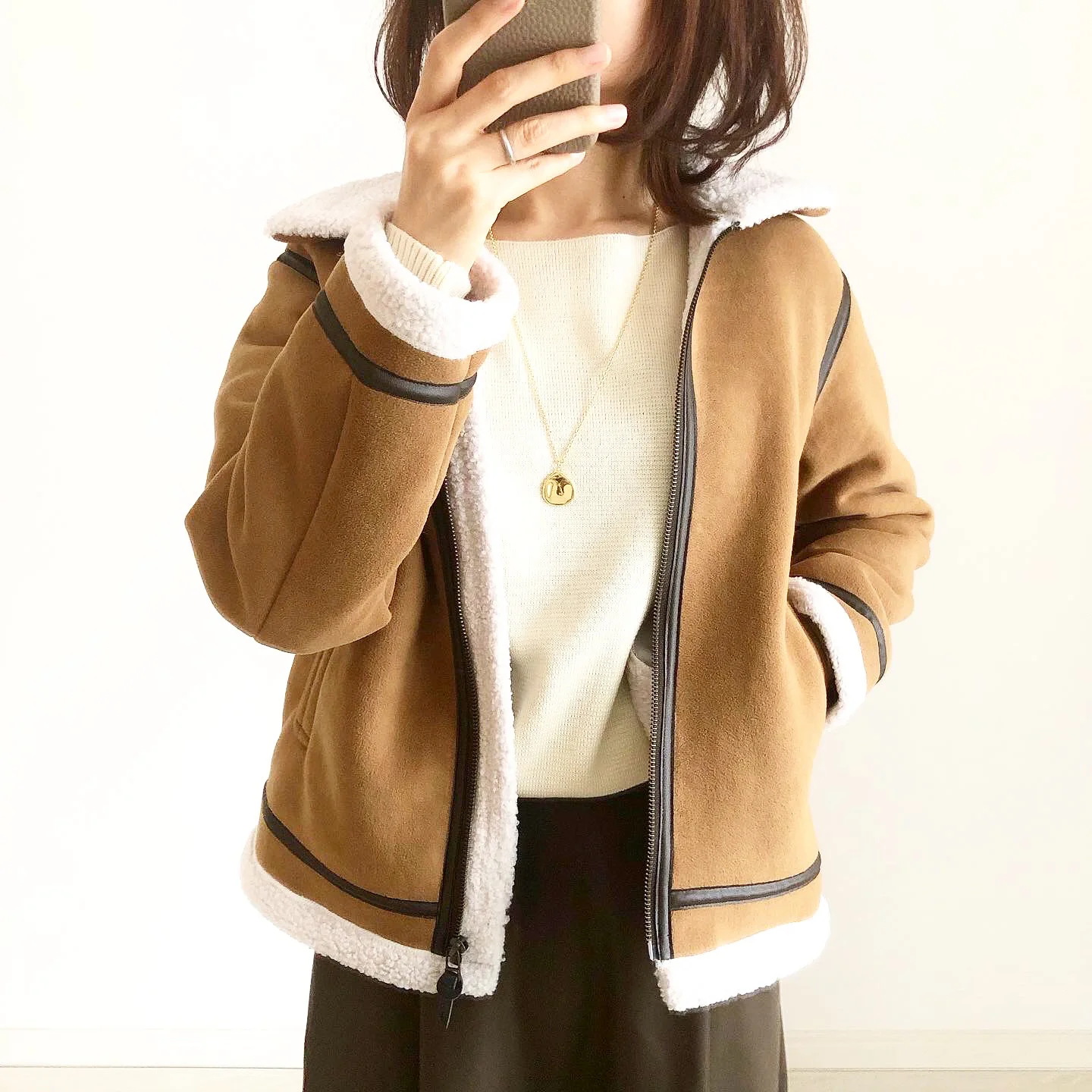 UNIQLO ボアアウター キッズ130 - キッズ服女の子用(90cm~)