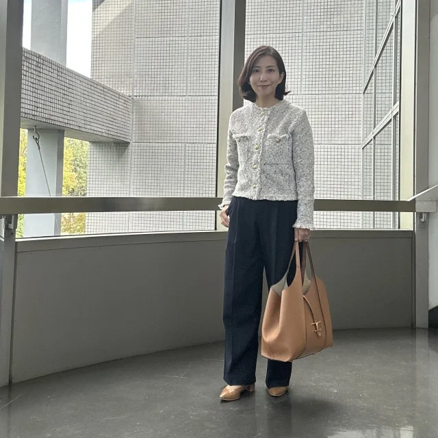 秋服購入品!小柄に嬉しい23区ツイードニットジャケットの通勤コーデ_1_6