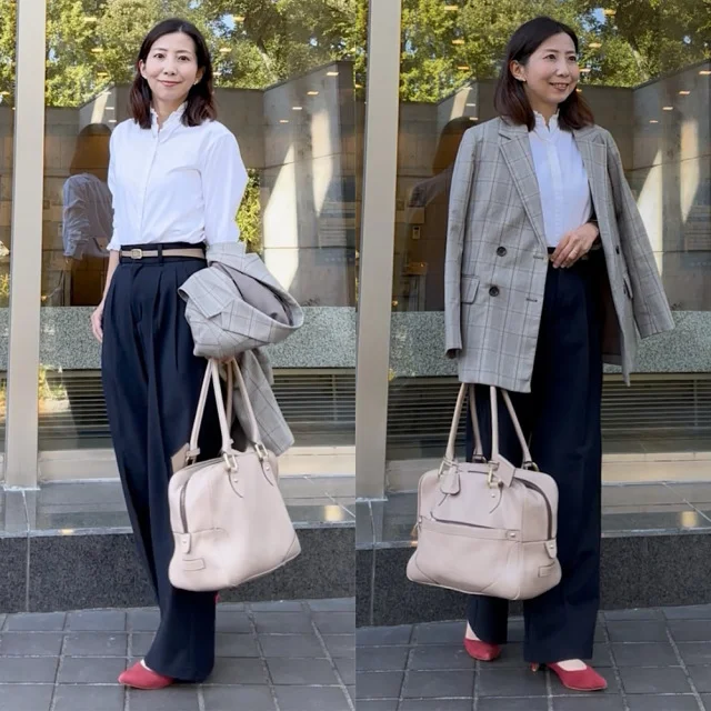 【9月の通勤コーデ】【GU】タックワイドパンツで組み立てるオフィスコーデ3選_1_7