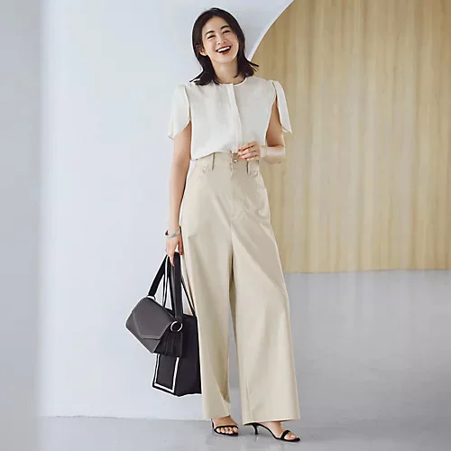 M7days 高垣麗子さんコラボ 脚長見えハイウエストワイドパンツ