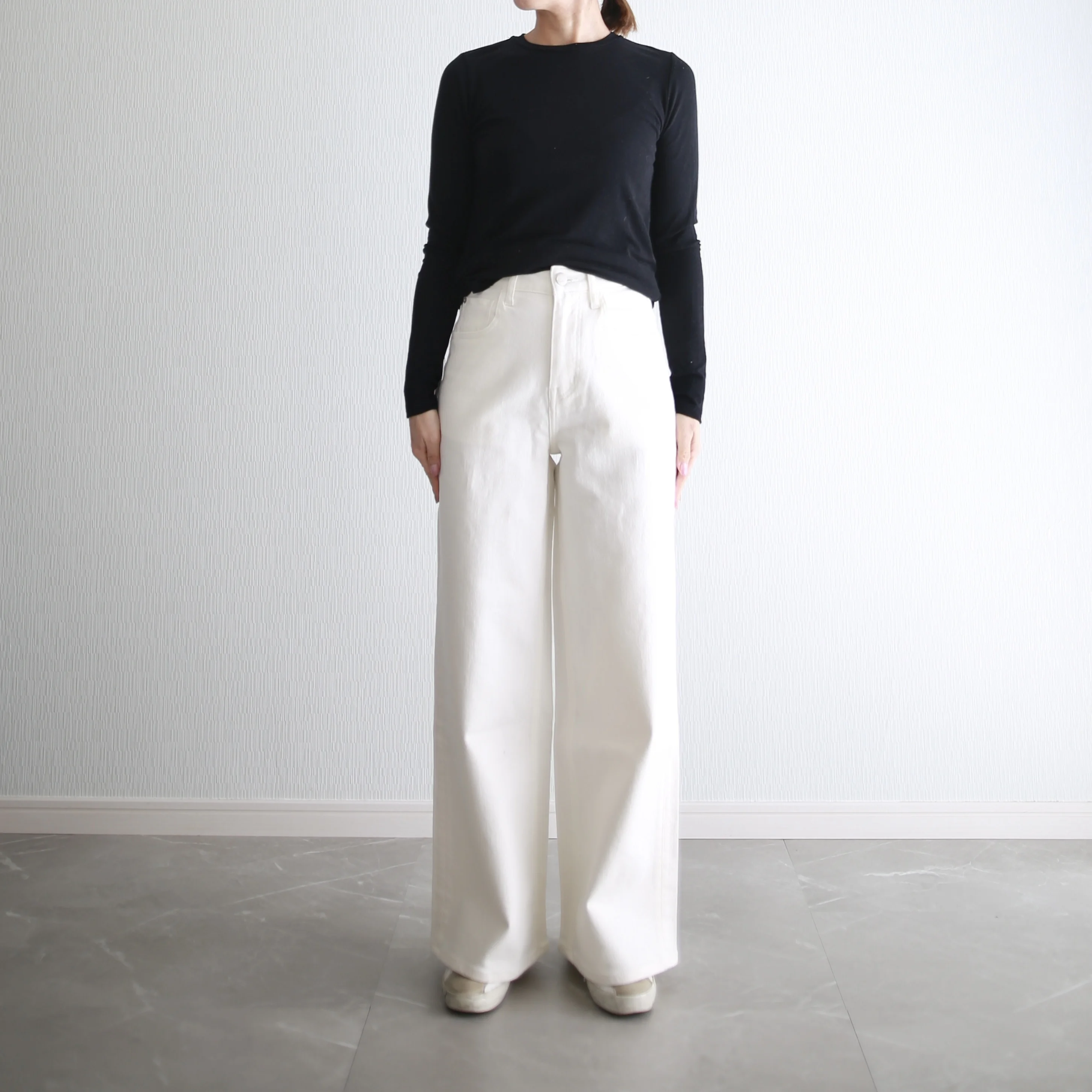 marisol bemiコラボ ホワイトデニム　別注　healthydenim pinkpepper wide