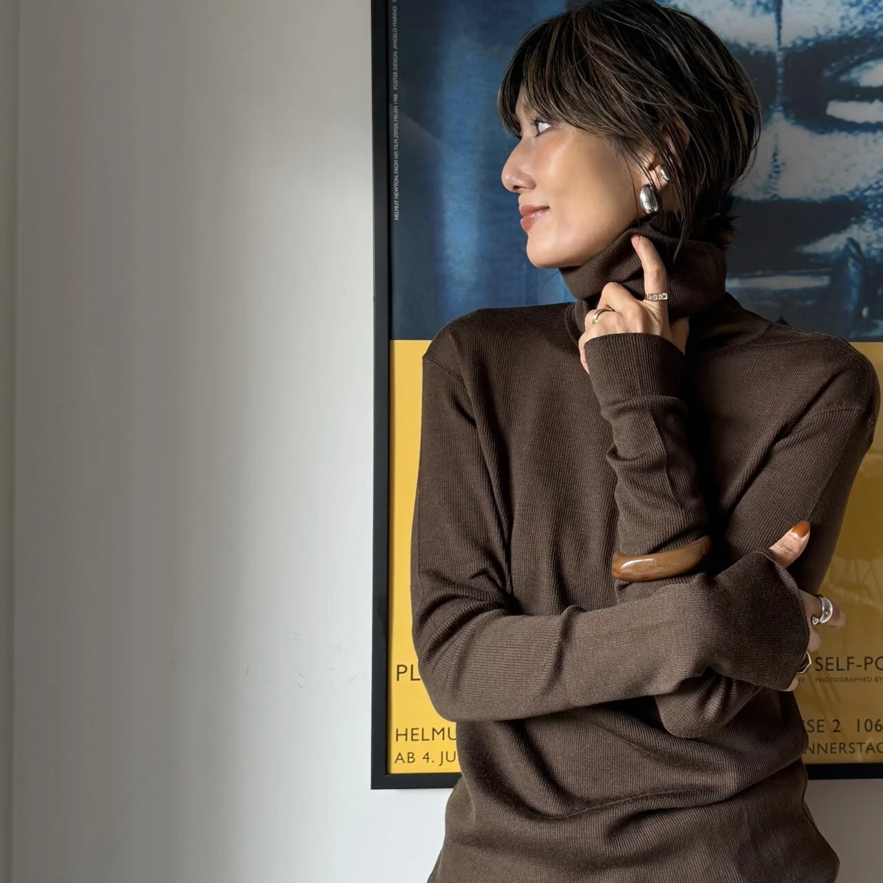 坪田あさみ　raspail　タートルネック　コーデ