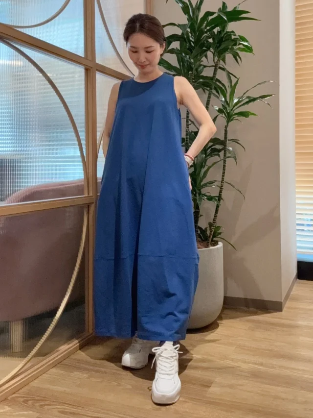 ジャージーバルーンワンピース　丈長め