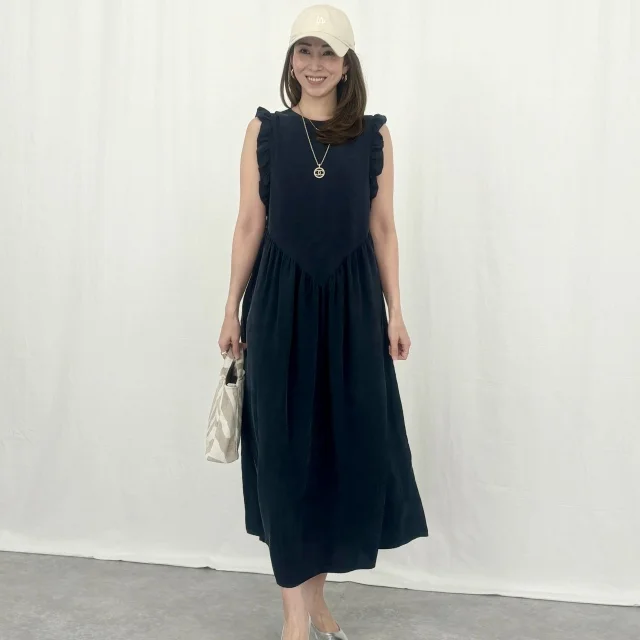 スタイルが良く見えてしまうとろみフリルワンピース