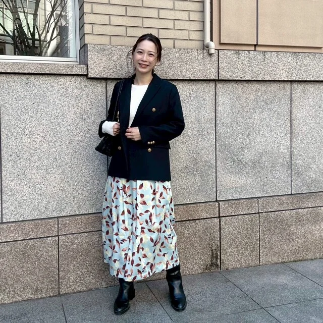 【M7days】フラワープリントスカートコーデ2-1