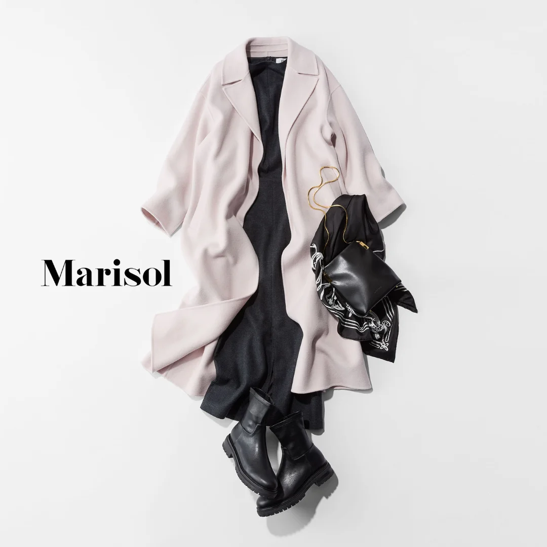 桜の開花ニュースが聞こえてくるけど、まだまだ寒い日は桜色のコートで気分をあげて【2026/03/07のコーデ】