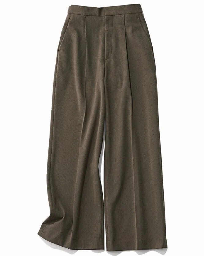 M7days 裏起毛セミワイドタックパンツ