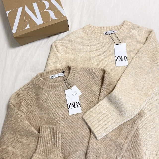 【ZARA】両方タイプすぎる♡ふわっと柔らかベージュニット