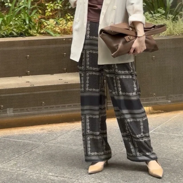 M7daysのペイズリー×ドットプリントワイドパンツ