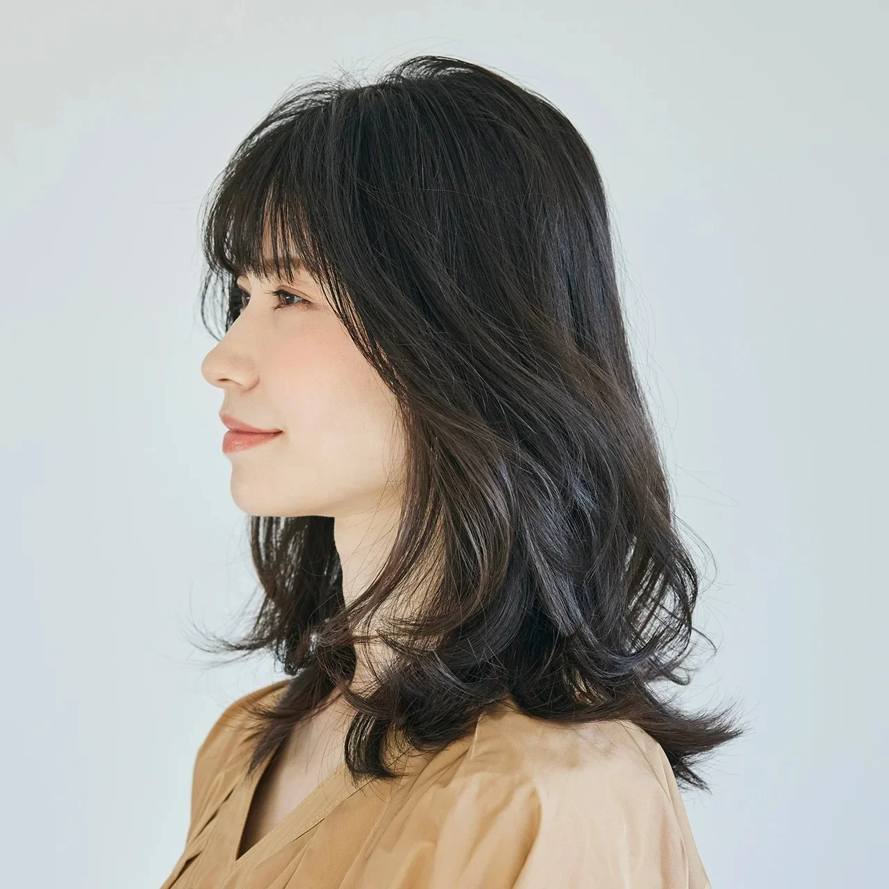 スタイリング前　人気ロングヘアスタイル5位の髪型