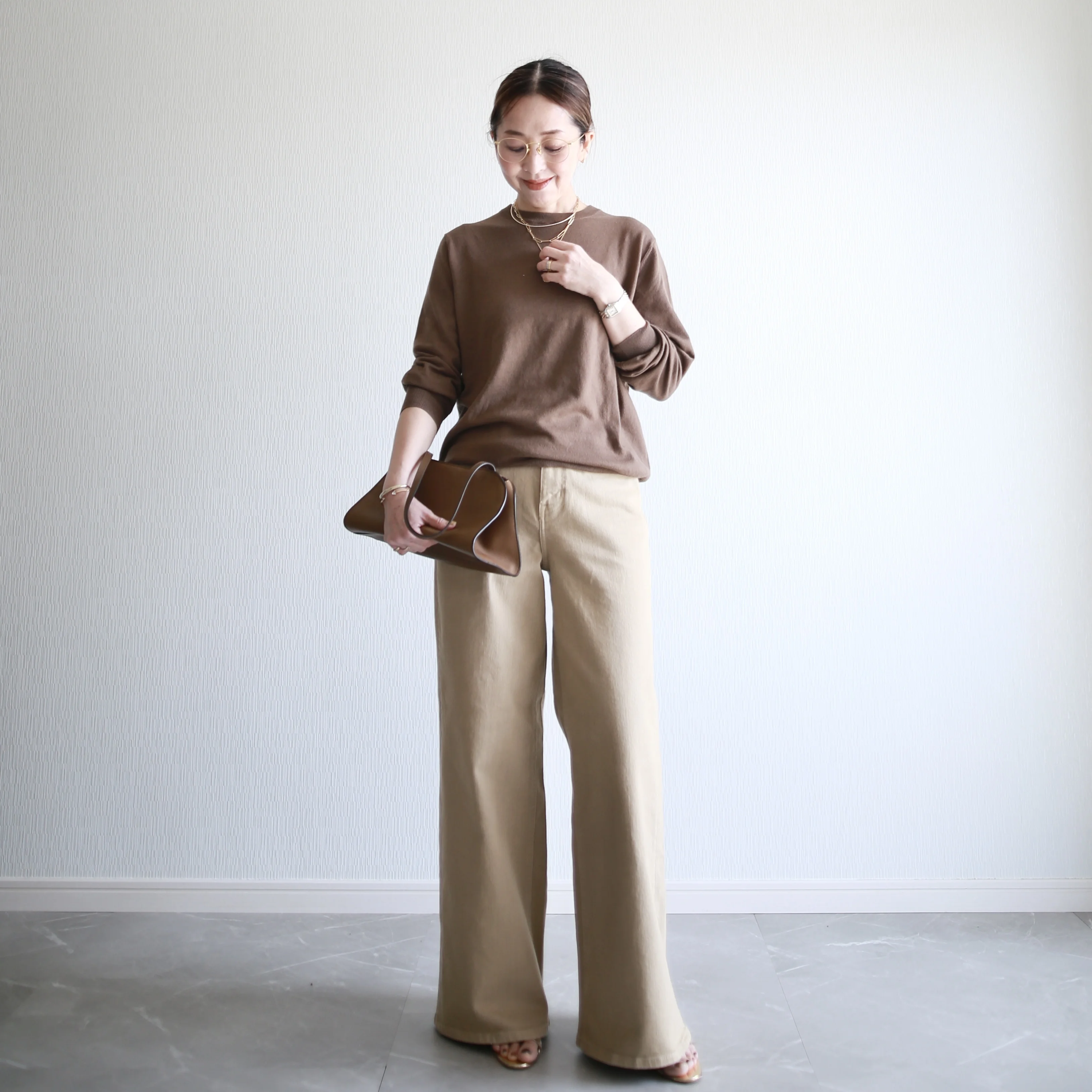 marisol bemiコラボ ベージュデニム　別注　healthydenim pinkpepper wide 着回し